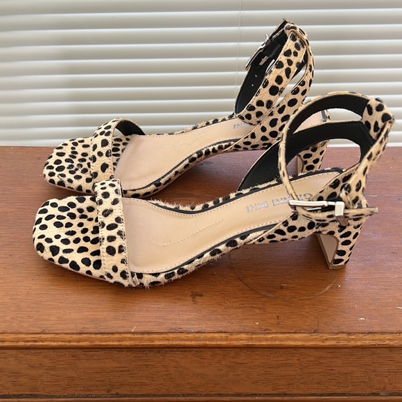 Gianni Bini Leopard Ankle Strap Heels - Picture 2 of 5